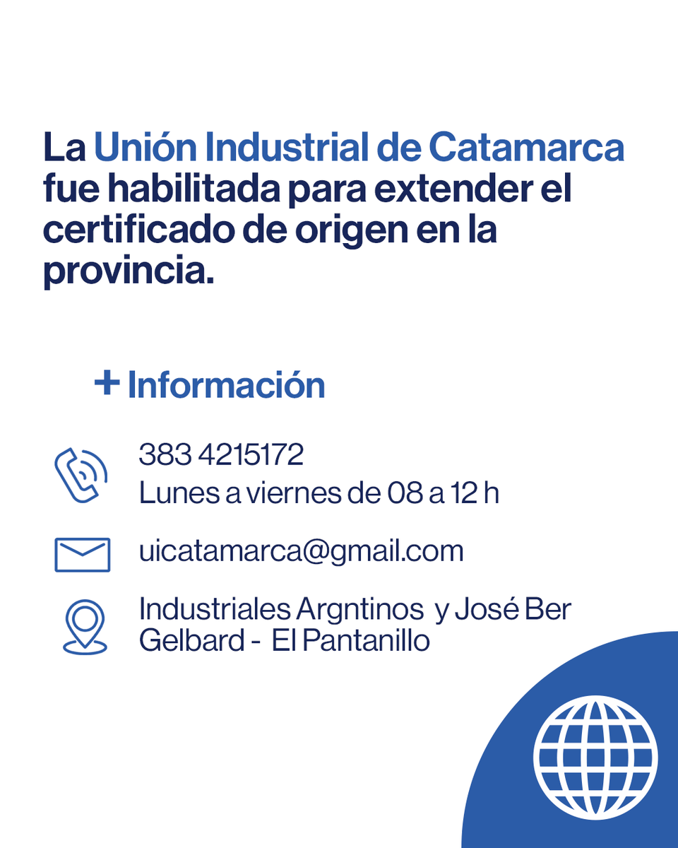MiceCatamarca's tweet photo. 📜 El Certificado de Origen es un documento mediante el cual se identifica el país de fabricación de una mercancía exportada, con el cual se solicita el trato arancelario preferencial según los acuerdos comerciales negociados. 🧵👇 https://t.co/a6Qk5mzHZN