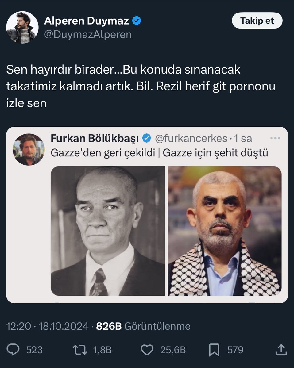 ajans_muhbir's tweet photo. Oyuncu Alperen Duymaz, Furkan Bölükbaşı’nı yer bezi yaptı:

“Rezil herif, git pornonu izle sen.” https://t.co/3PPAdFnOKR