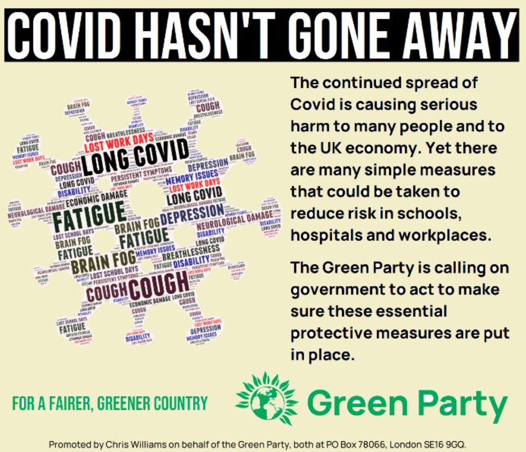 annesmithmcc's tweet photo. Excellent news! 
@TheGreenParty are leading the way 💚👏

They have a NEW #Covid #LongCovid #LongCovidKids #CleanAir policy. 

We DON'T need to all surrender to catching Covid continuously there ARE things a we can and should be doing to protect each other. 

#HEPA #CO2monitors https://t.co/nXKbeomA5U