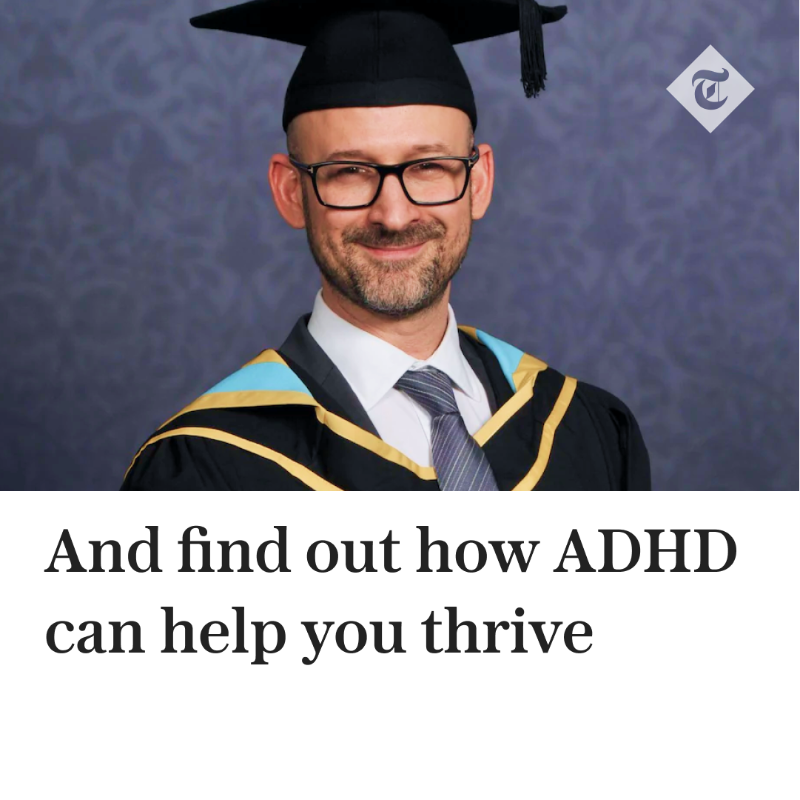 Telegraph's tweet photo. Dr James Kustow received his ADHD diagnosis at the age of 34. He's spent the last decade and a half unpicking the complex nature of the condition - and contributing to emerging research on its causes and associations, many of which are rarely acknowledged.