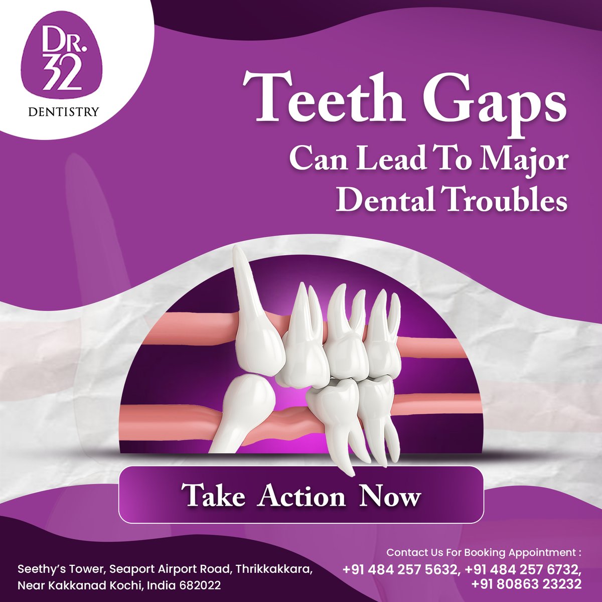 iDoctor32's tweet photo. Small gaps, big problems! Fix your teeth gaps now and protect your smile.

Call us to book your appointment : 80863 23232

#CloseTheGap #HealthySmile #DentalCare #HealthyTeeth #kakkanad https://t.co/UuFVGcKEdp