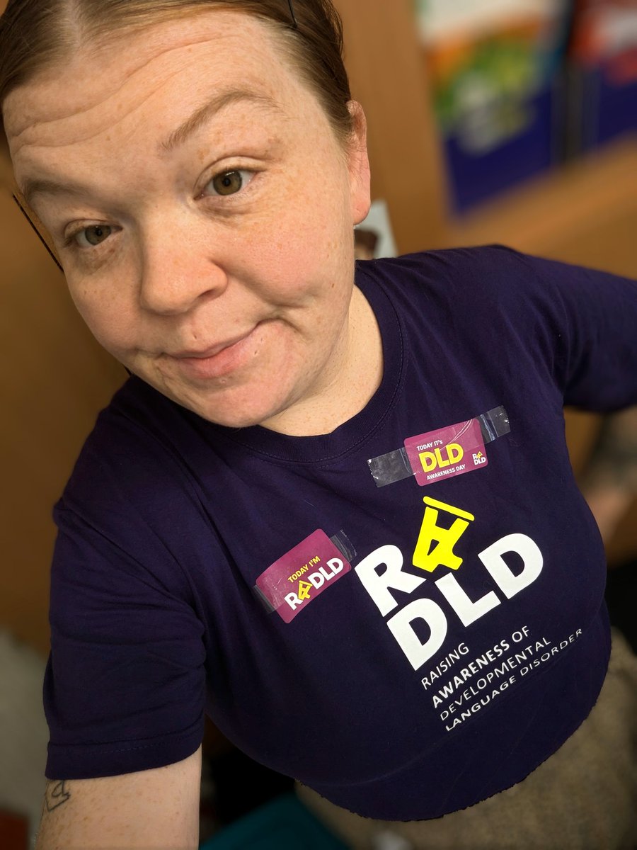 BeckyHowlettSLT's tweet photo. Today I've been raising awareness of DLD in one of my mainstream primary schools! #radld #DLDday @RADLDcam @RCSLT 💜🟣💜 https://t.co/k7oKuSZfbz