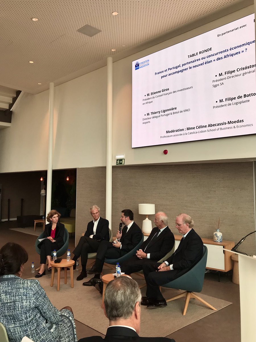 Fondation Prospective & Innovation (@fondationfpi) on Twitter photo 🇫🇷🇵🇹 Deuxième table-ronde « France et Portugal, partenaires ou concurrents économiques pour accompagner le nouvel élan « des Afriques » ? : des enjeux débattus entre Filipe de Botton, <a href="/EtienneGiros/">Etienne Giros</a>, <a href="/th_ligonniere/">Thierry LIGONNIERE</a> et Filipe Crisóstomo Silva 🇫🇷🇵🇹 Deuxième table-ronde « France et Portugal, partenaires ou concurrents économiques pour accompagner le nouvel élan « des Afriques » ? : des enjeux débattus entre Filipe de Botton, <a href="/EtienneGiros/">Etienne Giros</a>, <a href="/th_ligonniere/">Thierry LIGONNIERE</a> et Filipe Crisóstomo Silva