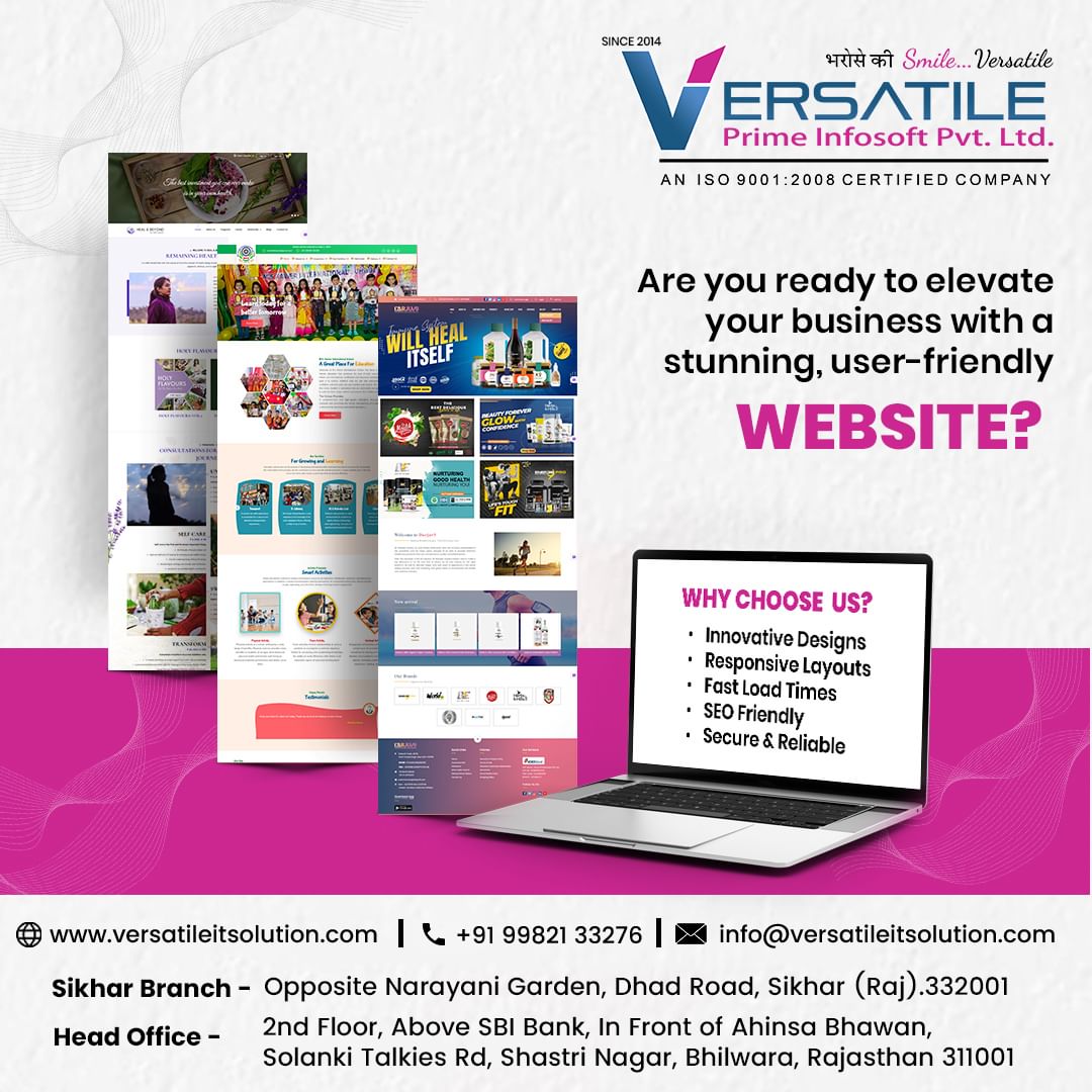versatileprime's tweet photo. At #Versatile Prime Infosoft Pvt. Ltd., we turn your vision into reality with innovative designs, fast load times, and responsive layouts that are SEO-friendly and secure. Let’s elevate your #business to new heights with a website that speaks for your #brand! https://t.co/59RS7Gn6J3