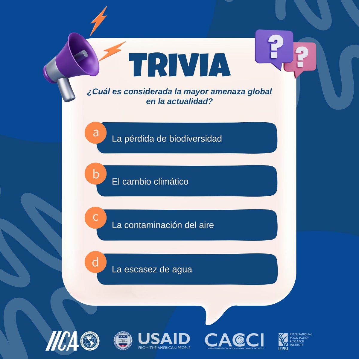 IICAColombia's tweet photo. #CACCI ¿Cuál es considerada la mayor amenaza global en la actualidad?
Desde 1998, el Panel Intergubernamental de Expertos sobre Cambio Climático (IPCC) ha presentado evidencia científica que demuestra cómo las emisiones de gases de efecto invernadero están alterando el clima y... https://t.co/Fd0yKt9aQv