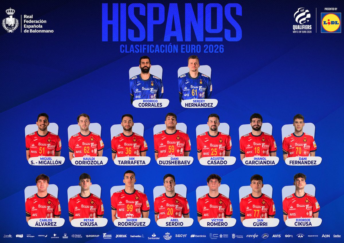 ⚔️ ¡Los 16 Hispanos de Jordi Ribera!

🔥 ¡Estos son los jugadores que se medirán a Italia🇮🇹 y Letonia🇱🇻 en el clasificatorio al <a href="/EHFEURO/">EHF EURO</a>!

#⃣ #Hispanos🇪🇸