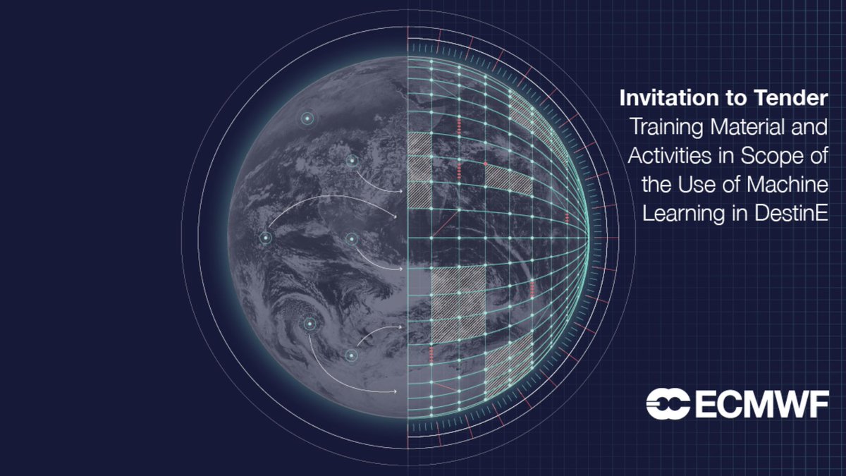 🌍🌐 Help us unveil the power of ML in #DestinE. We are looking for organisations with expertise in educational content development to help us create engaging #ML training material. Submit your proposal by 20 November ➡️  destine.ecmwf.int/news/help-us-u…