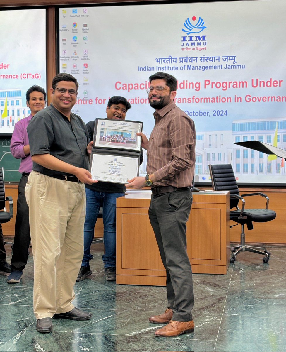 Had a great learning experience during the 3-day Capacity Building Program under CITaG at IIM Jammu.