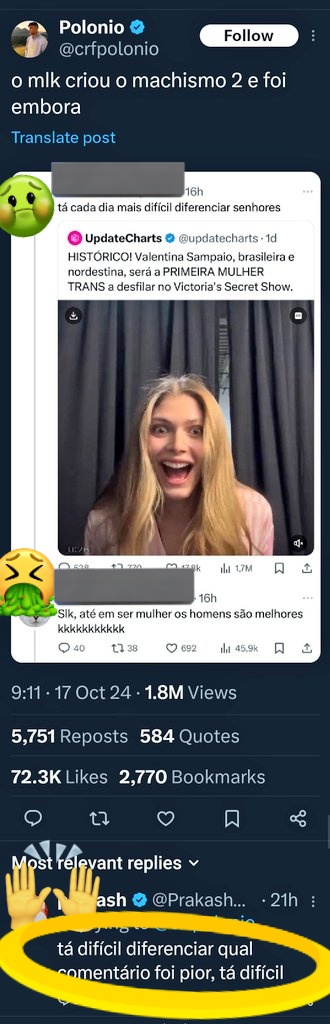 taestressado's tweet photo. a prova de que o Xorume aqui tá morto:
1.essa m... de post me foi sugerido
2.o único comentário sensato recebeu um monte de respostas homofóbicas e tão m... quanto o post original https://t.co/NjnK8ouLdx
