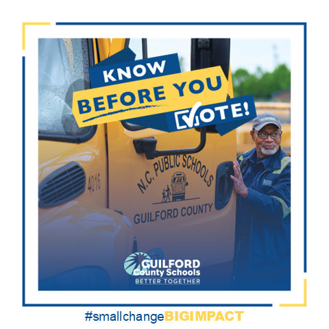 GCSchoolsNC's tweet photo. #SmallChangeBIGIMPACT | What does the sales tax referendum mean for Guilford County teachers and frontline workers? Get informed about the upcoming sales tax referendum: https://t.co/cTatJrBnus https://t.co/rUED6e1CBv