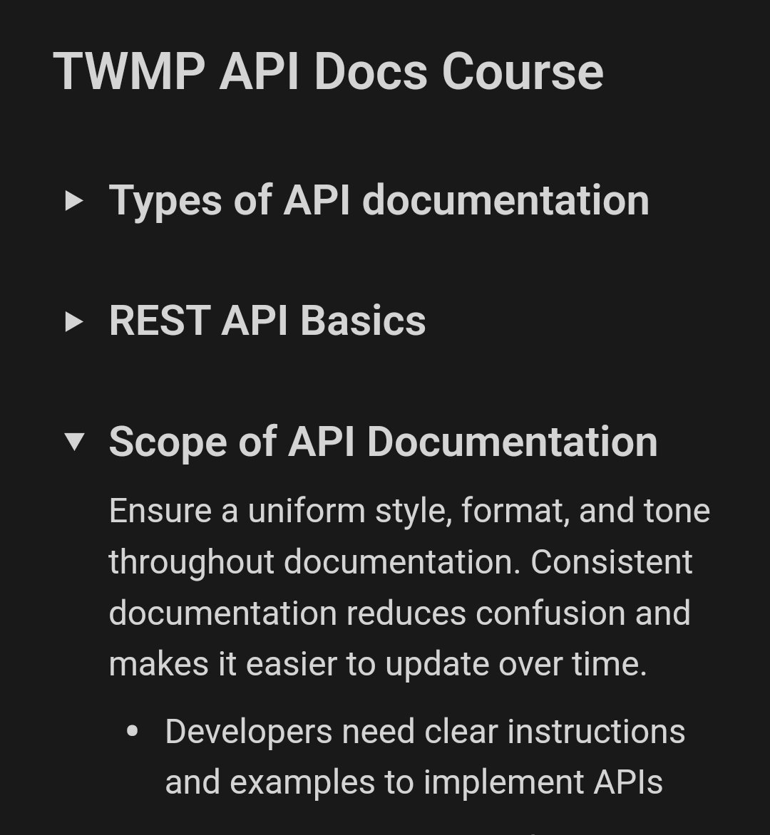 Iqma__'s tweet photo. Been learning about API documentation with @TechnicalWriti6 recently.
This is the #week1 ,and I've learnt about REST API Basics, scope of API documentation, and documentation best practices.
Here's a glimpse of my notes ✨
#TWMP #TWMPAPI https://t.co/u025sMKIWl