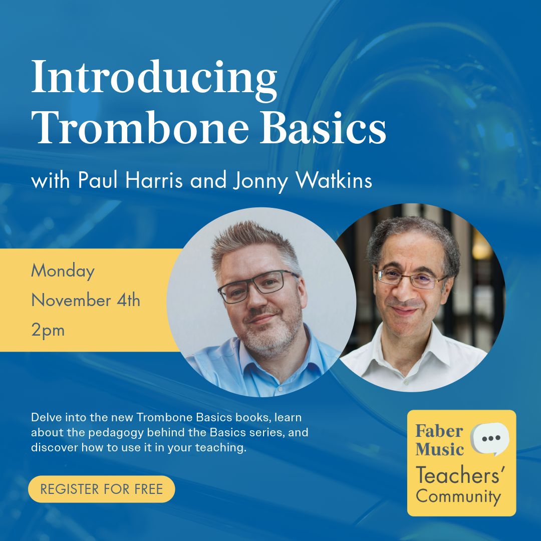 📣 Calling all brass teachers! 📣

Don't miss this FREE webinar from <a href="/FaberMusic/">Faber Music Publications</a>, perfect for those who are often teaching multiple different brass instruments to beginners (but relevant to any music teacher!) 🎺

🔗Find out more: buff.ly/4dE0HaZ