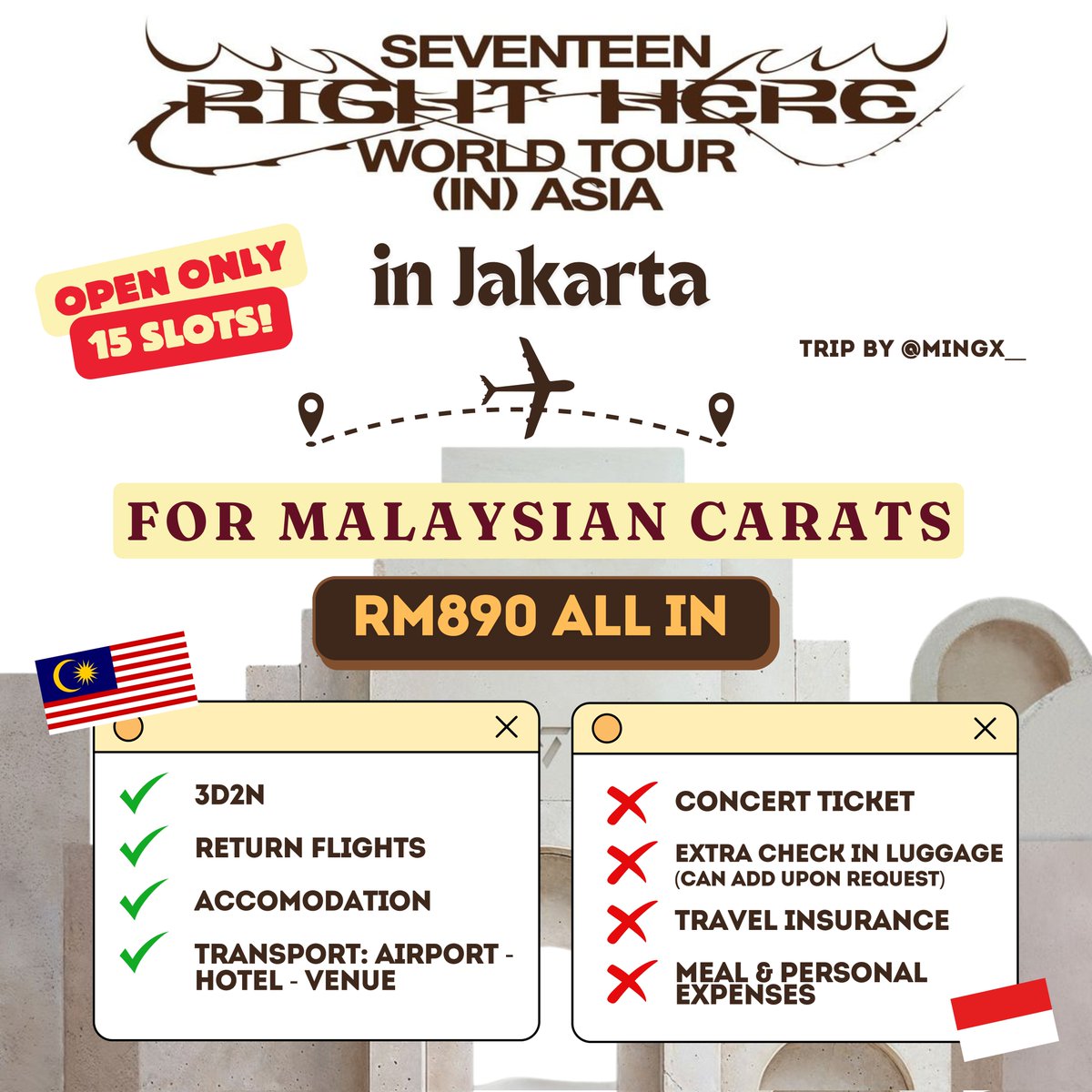 mingx___'s tweet photo. I will put here first! 

Msian carats~ I akan bukak concert trip untuk jakarta &amp; bulacan show 🫶 so nanti siapa yang takde geng ke or nak gerak dengan fellow carats boleh laaa kita gerak sekali 😙🫶✨️

Anything boleh dm I ya~

#SVTinJKT #SVTinBULACAN #pasarseventeen  #pasarSVT https://t.co/9Q9wXqQf5N