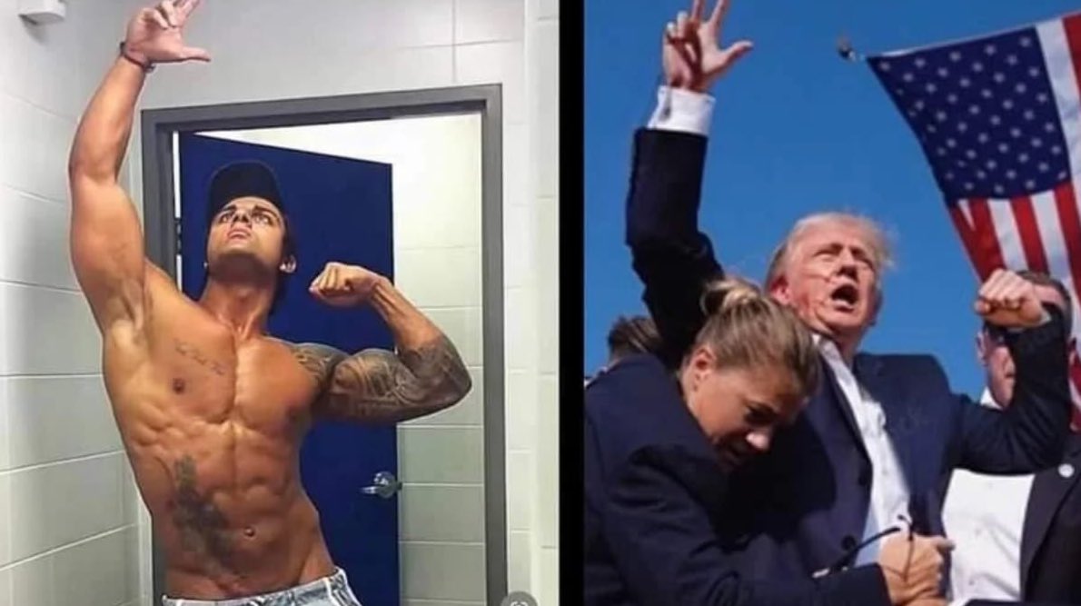 Never forget:
>Gets shot 
>Does the zyzz pose (homage to the fizeek Gods) and tells Americans to fight