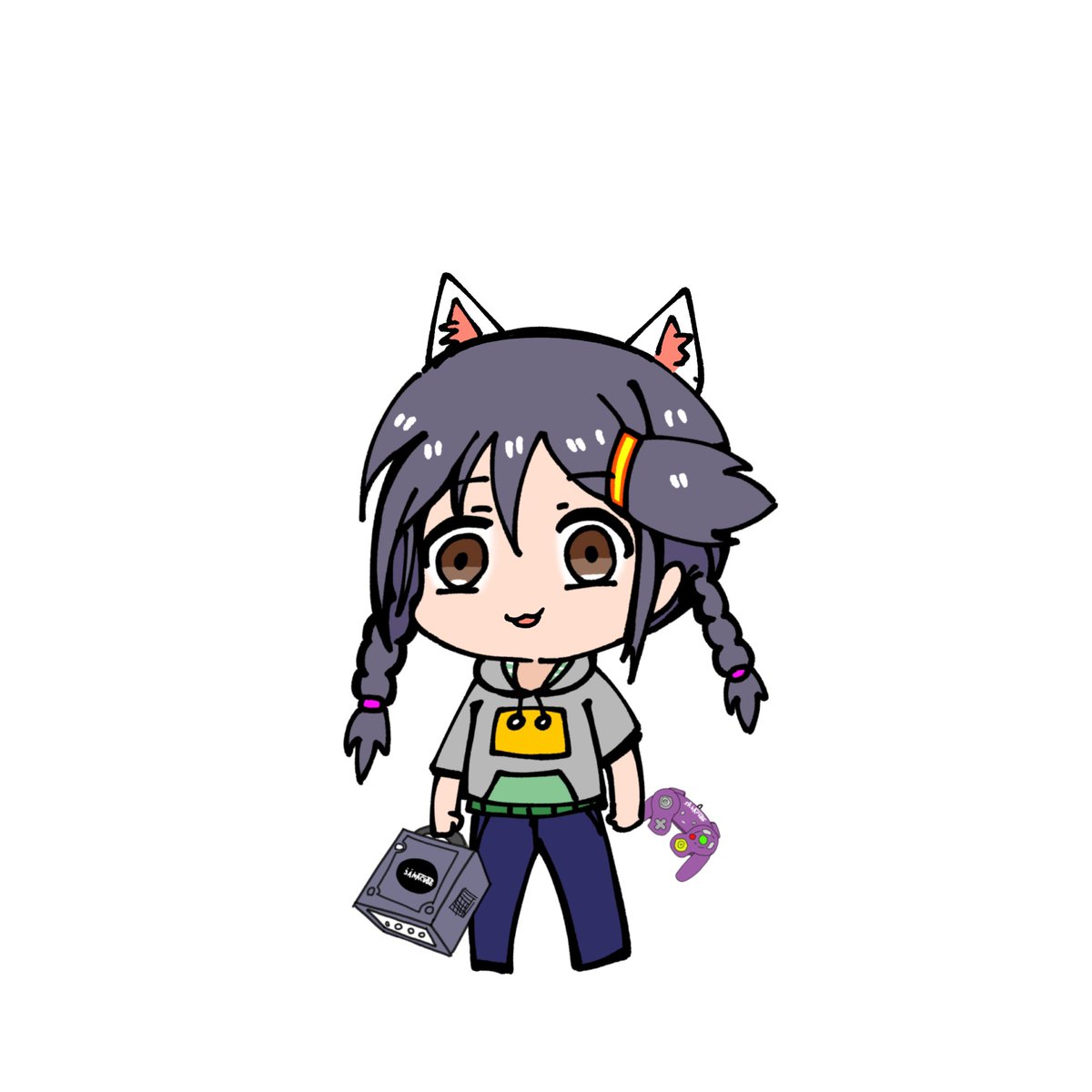 「さにゃさんは猫なので最大34437km伸びるよ(╹ڡ╹)」|はくとうのイラスト