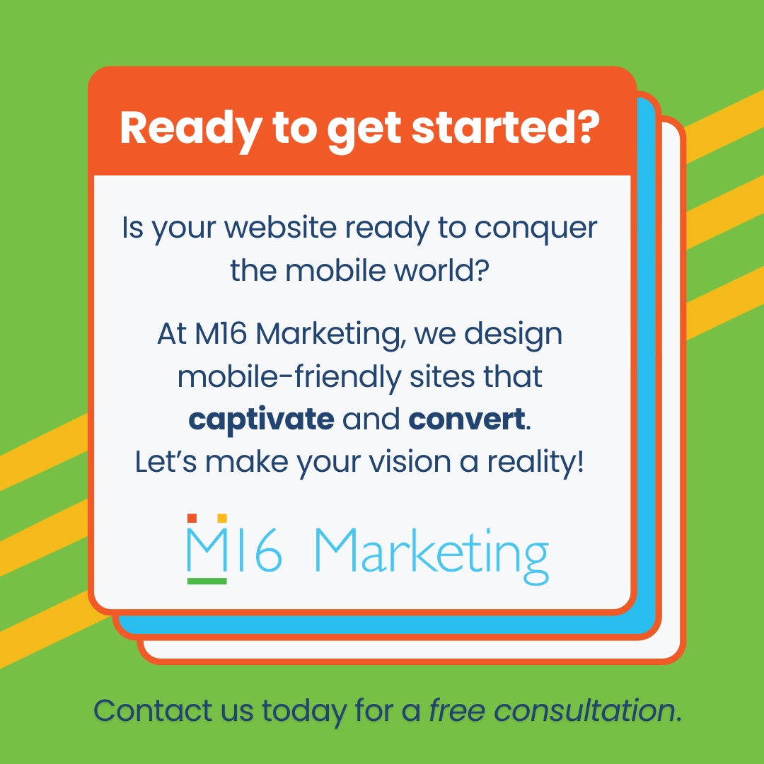 📊 Fun Fact: 54% of web traffic is mobile!

Is your website ready for the challenge? At M16 Marketing, we craft mobile-friendly designs that drive results. Let’s chat! 🚀 m16marketing.com #WebDesign #MobileFirst
