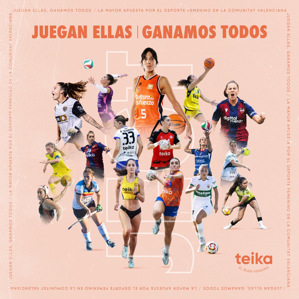 🥁 ¡Ya está aquí la nueva imagen de ‘Juegan ellas, ganamos todos’ para la temporada 24-25! 💚 17 clubes, 8 disciplinas.
Un año más, el deporte femenino brilla en la Comunitat Valenciana y, como diría Beyoncé, 'who run the world?' PUES ELLAS 💪🏻
Diseño: Enrique Torres.
