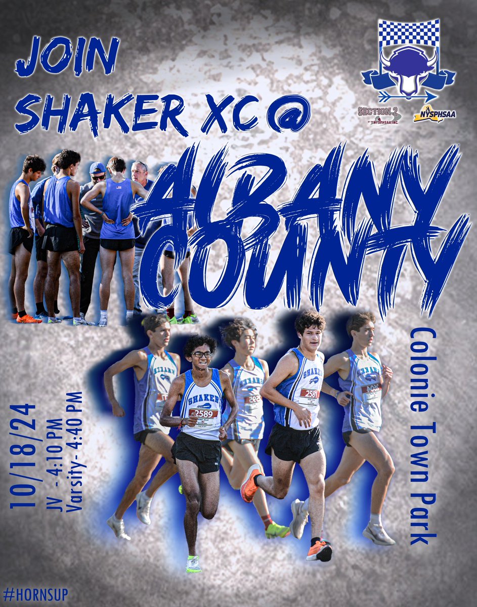 Albany County Championships today!
🏟️: Colonie Town Park
⏰: 
- Freshmen Boys 3:30pm
- JV Boys 4:10pm
- Varsity Boys 4:40pm