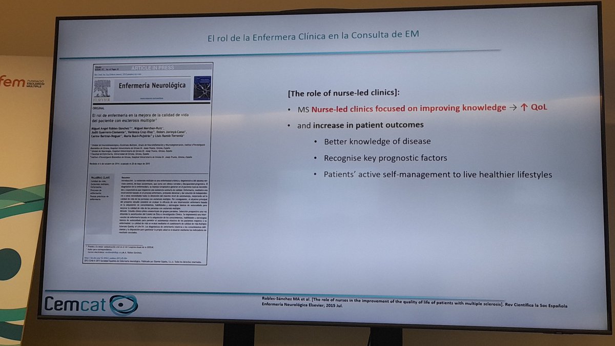AnaDuroam's tweet photo. Qué rol tiene la Enfermera Clínica en la atención al paciente con EM?
@RoblesMangel habla de competencias y las intervenciones en las diferentes esferas del paciente con EM
@cemcat_em
#neured #neurocuidados https://t.co/QSSrKtvhK5