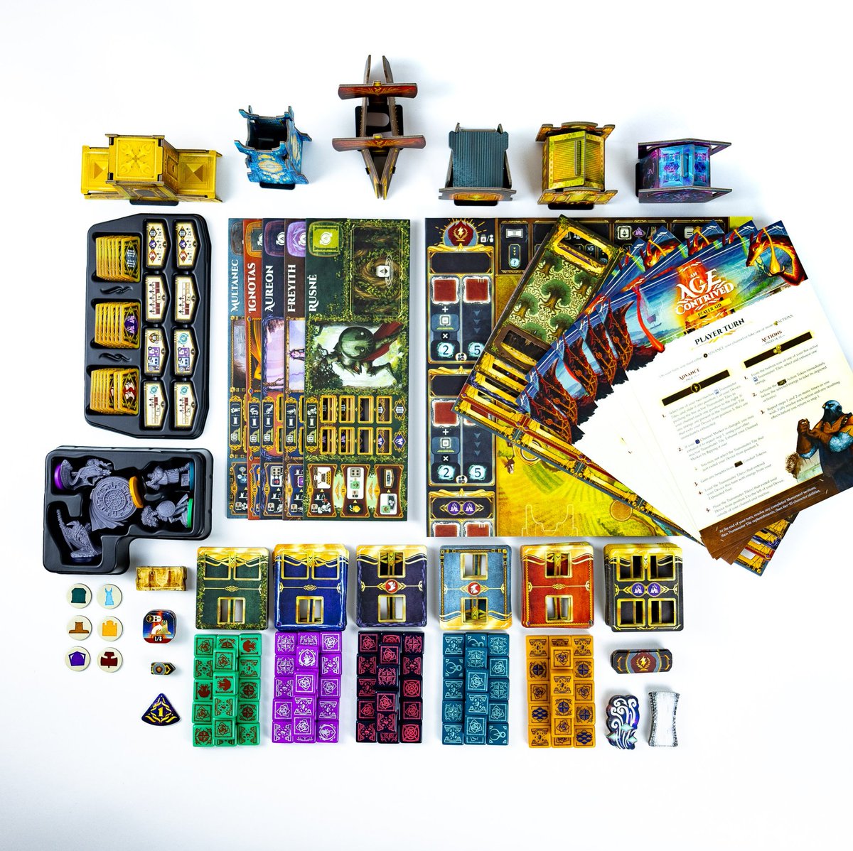 There’s a lot to talk about the components of An Age Contrived, but if you ask us, our favorites are the monuments: they’re magnetic!