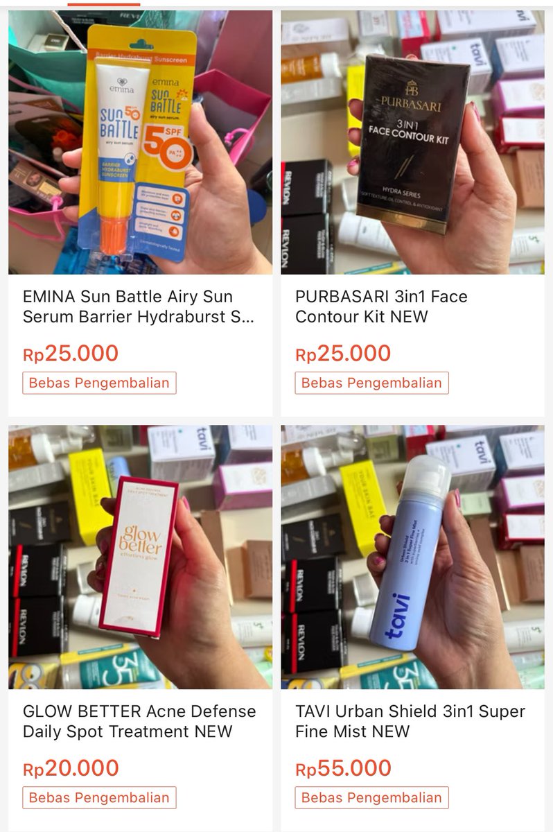 mariaandreana's tweet photo. WTS all NEW

EMINA Sun Battle Sunscreen SPF 50 PA++++ (25k)
PURBASARI 3in1 Face Contour Kit (25k)
GLOW BETTER Acne Spot Treatment (20k)
TAVI Urban Shield 3in1 Super Fine Mist (55k)
#wts #wanttosell 

Cek etalase 🍊
https://t.co/9MQVlWozXD https://t.co/tFY8L1YfO4