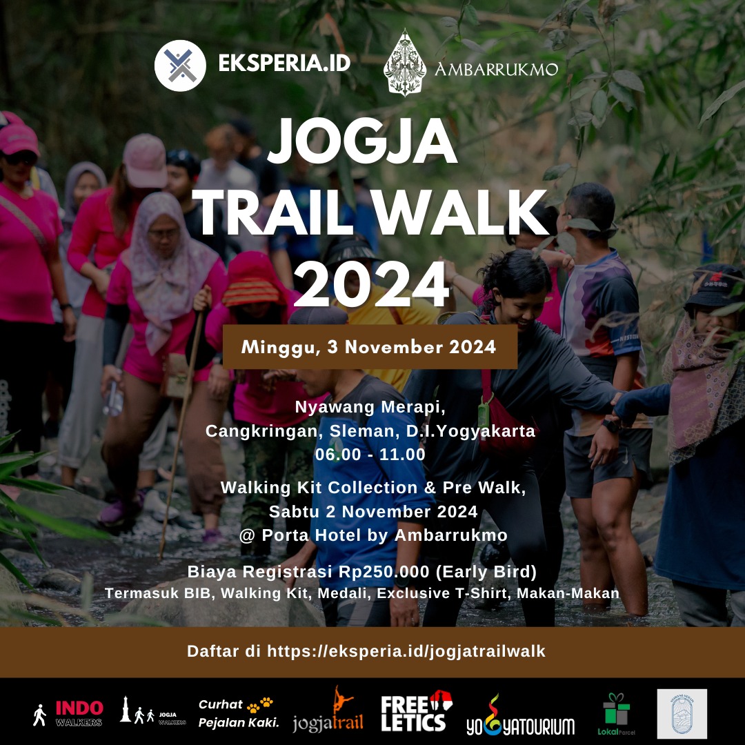 LarikuInfo's tweet image. 🔽
🌿 Jogja Trail Walk
⏲️ 03 November 2024
👟 10K • Fun Walk
☘️ Sleman - Jogja
🖼 instagr.am/Eksperia.id 
💛
🍉 LariKu.info/JTW24 ⏪
🔺
🔺

••••
#Jogja #TrailWalk #Eksperia #LariKuinfo #FunWalk #CityWalk #JogjaWalk #InfoJogja #JogjaWalkers LariKu.info/jogja-trail-wa…