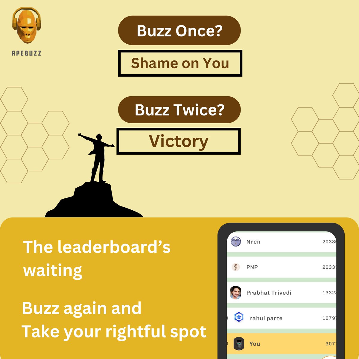 ApeBuzz_'s tweet photo. Buzz once for the fun, but buzz twice for the glory! Who's ready to conquer the leaderboard? Let’s see what you’ve got
#socialmedia #networking #connections #socialrewards #stayconnected #efficientcommunication #digitalcommunity #socialapps #quickconnect #simplifysocial https://t.co/PKIbYsc0Iw