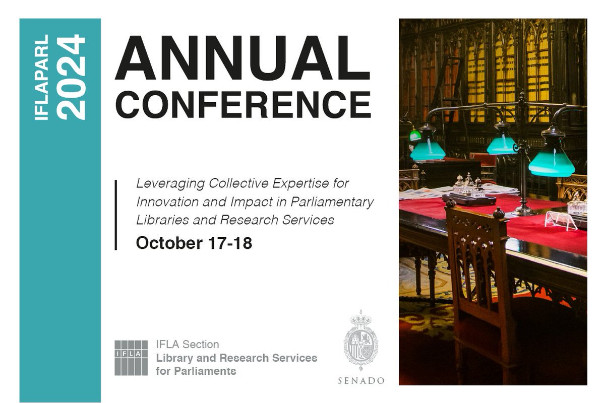 👉 Continúa la Conferencia Conferencia Anual 2024 de la Sección de Bibliotecas y Servicios de Estudios en los Parlamentos de la <a href="/IFLA/">IFLA</a>.

🔴 Directo: 
➡️ youtube.com/@Senadoesp/str…