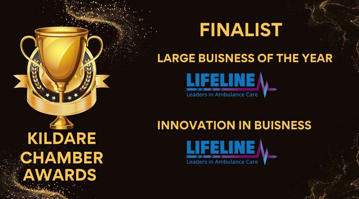 We are delighted to be finalists at this years Kildare Chambers Awards for Large Business of the Year and Innovation in Business categories! #LeadersInAmbulanceCare #🩺🚑