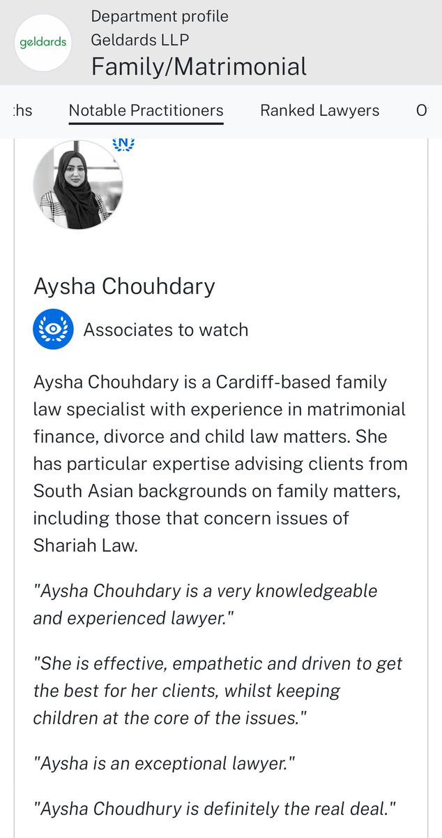 AyshaChouhdary's tweet photo. Pausing to count my blessings, Alhumdullilah!๐ง๐ปโจ
Highlights; my ranking in the #Legal500, my nomination for the #Women & #Diversity in #Law Awards and now being named the only #FamilyLaw #AssociatetoWatch in #Wales in #ChambersandPartners2025 ๐๐ผ๐ด๓ ง๓ ข๓ ท๓ ฌ๓ ณ๓ ฟ @Geldards ๐ https://t.co/hLvaRzlIHq
