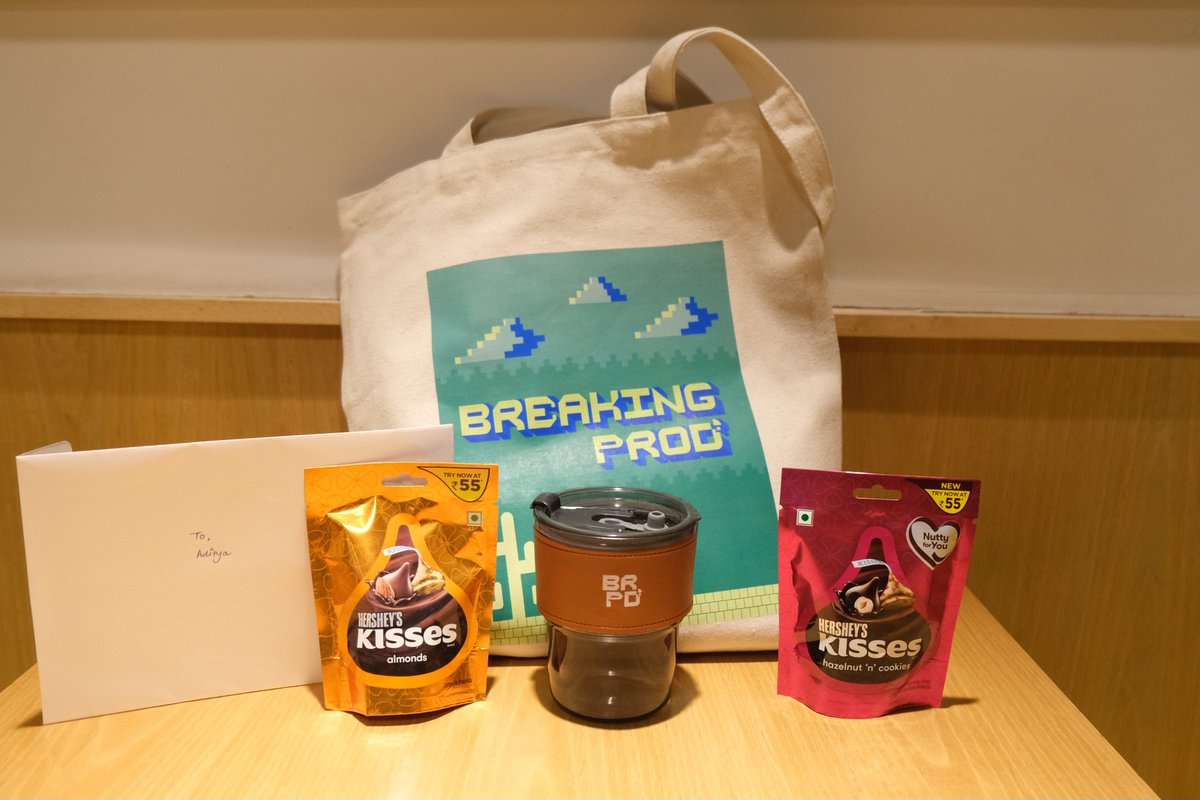 adityaoberai's tweet photo. Thanks for the gifts, @Yashank18 and @viveknigam_ 🥰

It was lovely joining the #BreakingProd podcast S1 🤓 https://t.co/3dt7Jbai8j