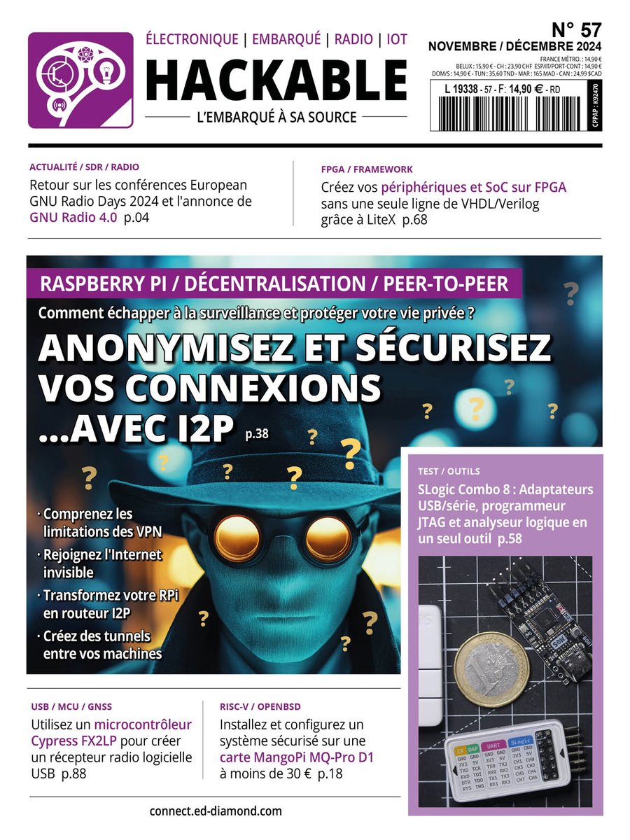 editionsdiamond's tweet photo. Petit aperçu de ce qui vous attend en kiosque dès le 25 octobre prochain ! Au menu : #IDS, #RAT, #I2P et #OpenPGP https://t.co/OZlRAr8qrw
