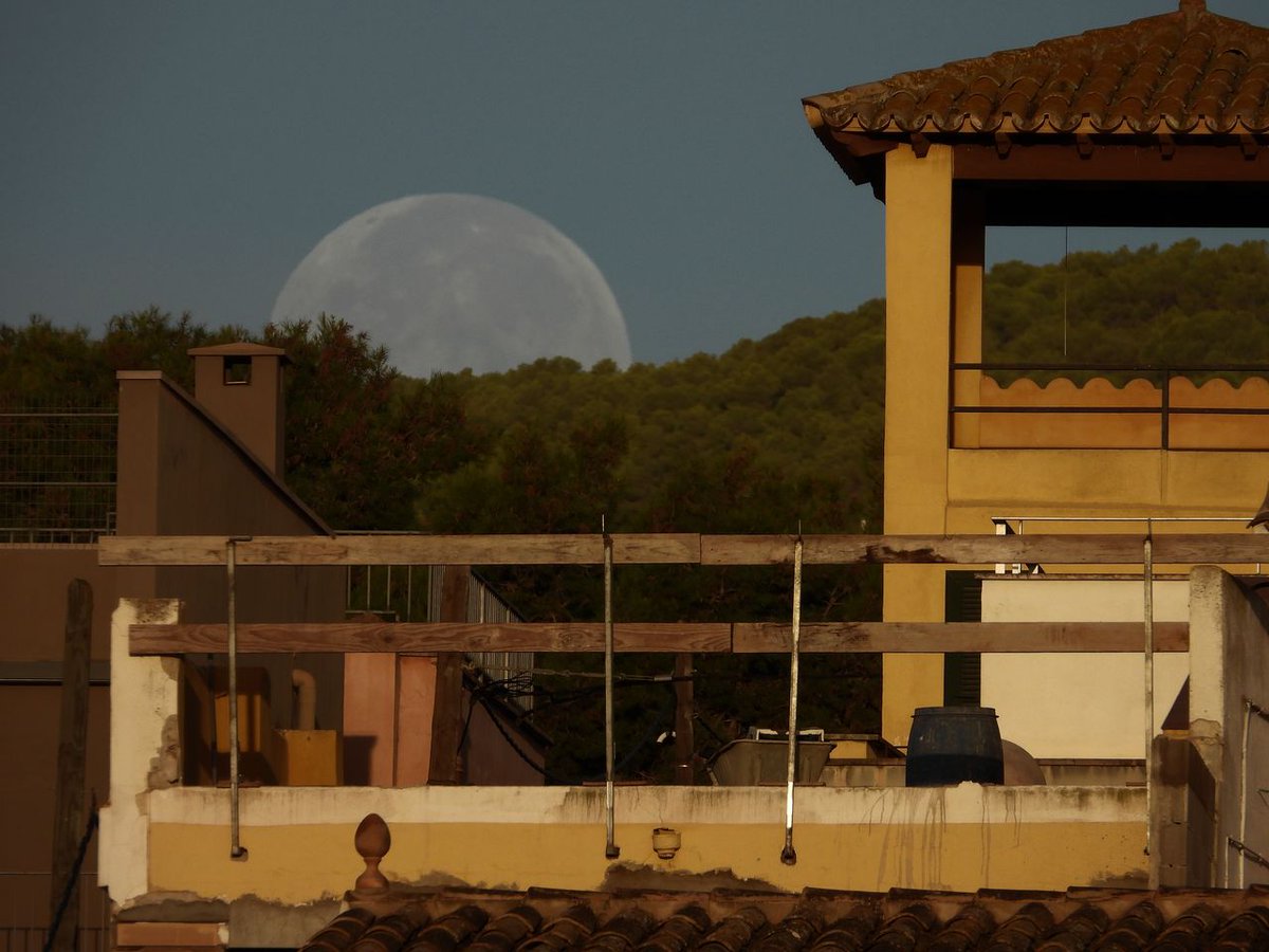 Moonset this morning in El Terreno (Palma)
