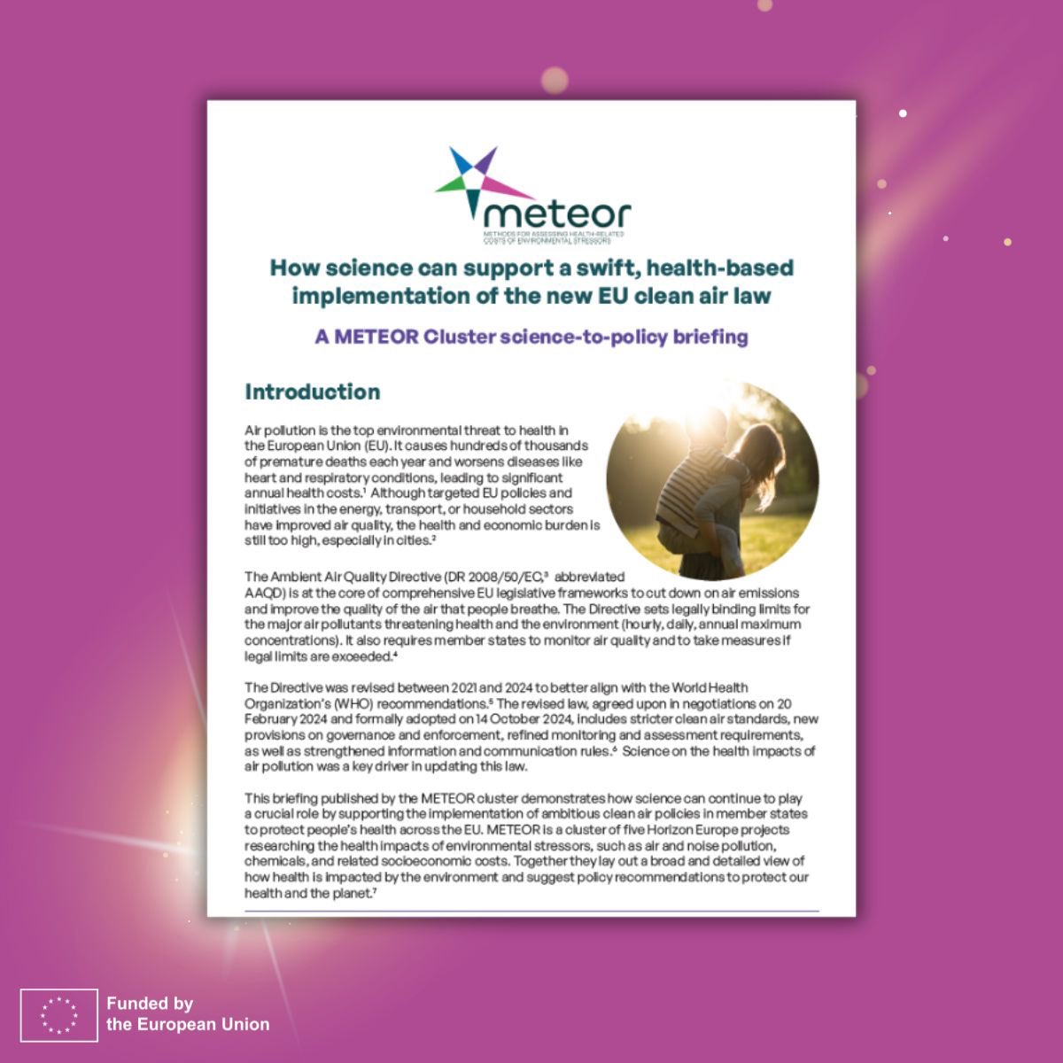 🌫 The EU has now formally adopted its Ambient Air Quality Directive – an important step in reducing air pollution

📑 Read the <a href="/MeteorResearch/">METEOR Cluster</a> policy brief on the role of science in implementing effective action: meteor-research.eu/wp-content/upl… 

#HorizonEU