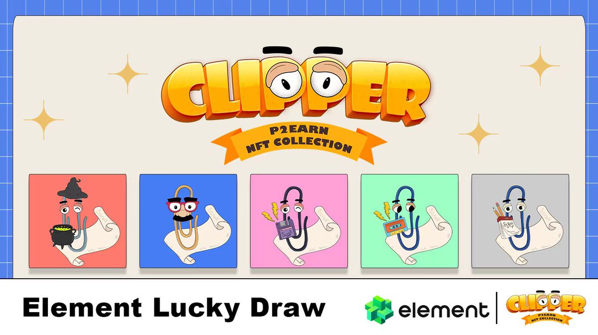 🎉 Element Lucky Draw 🎉

📜We’re excited to announce our next #Giveaway in collaboration with <a href="/clipperscroll/">Clipperscroll 📜📎</a> ! 🎁 We’re giving away 200 Airdrop spots and 300 WL spots! 🚀 Don’t miss out!

⏰ Event Duration: Oct. 18-21, 4pm HKT
🔗 Join here: element.market/launchpad/even…

Good luck! 🍀