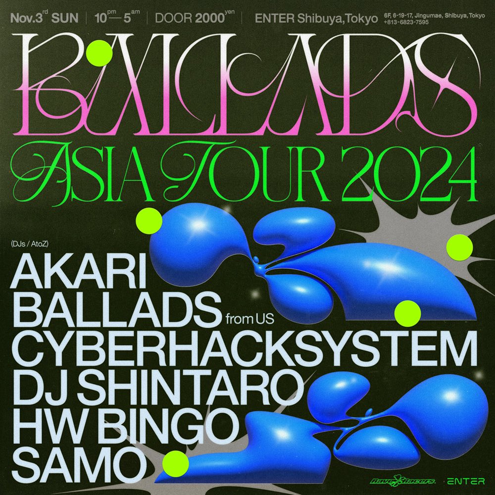 flyer design for Ballads asia tour 2024 JAPAN.