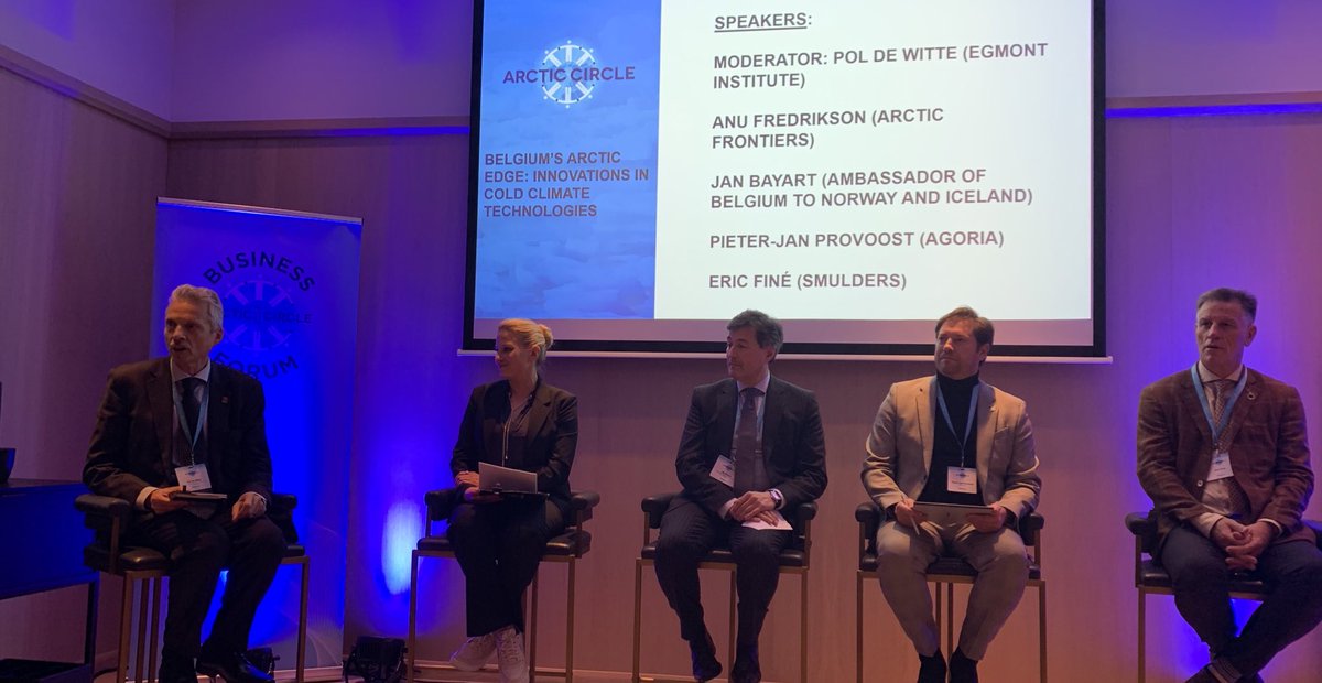 “Belgium’s Arctic Edge: Innovations in cold Climate Technologies” 

Great panel: 🇧🇪Belgian business has the all knowhow and global experience to contribute to a sustainable and resilient energy future, also in the #Arctic. 

Session organised by <a href="/Egmont/">egmont</a> at the #BusinessForum