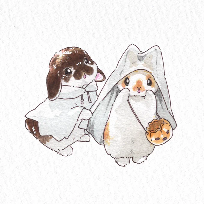 うさぎさんのHalloweenよぉ〜し!出発だえーお顔まる見えだよ〜? 