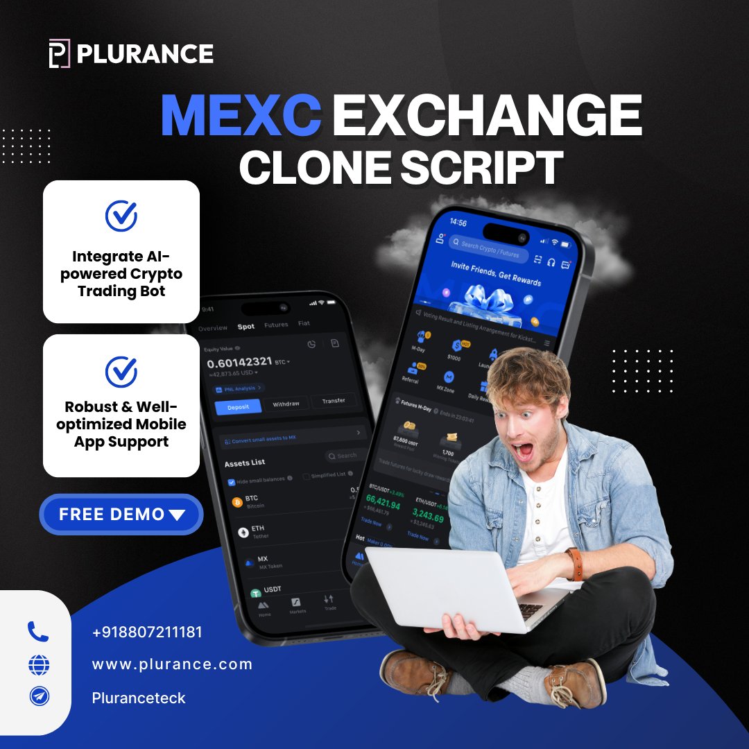 plurancetech's tweet image. Start Your #CryptoExchange like #MEXC in Record Time! Our #MEXCCloneScript offers a lightning-fast 7-day setup, packed with advanced #trading features, #liquidity options, &amp;amp; enhanced #security protocols.

Free Demo-  plurance.com/mexc-clone-scr…

#vietnam #usa #uk #brazil #singapore
