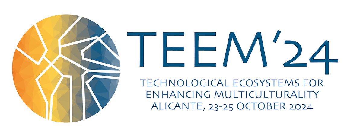EPSAlicante's tweet photo. 🗣️12ª edició del Congrés Technological Ecosystems for Enhancing Multiculturality (#TEEM'24), 23-25 Octubre, EPS I i EPS III, enfocat en la tecnologia aplicada a l'educació i a l'aprenentatge, i dividit en 15 tracks temàtics👩🏻‍💻👨🏽‍💻 #epsnoticia https://t.co/76Xf8b289j https://t.co/90kd1GSyIT