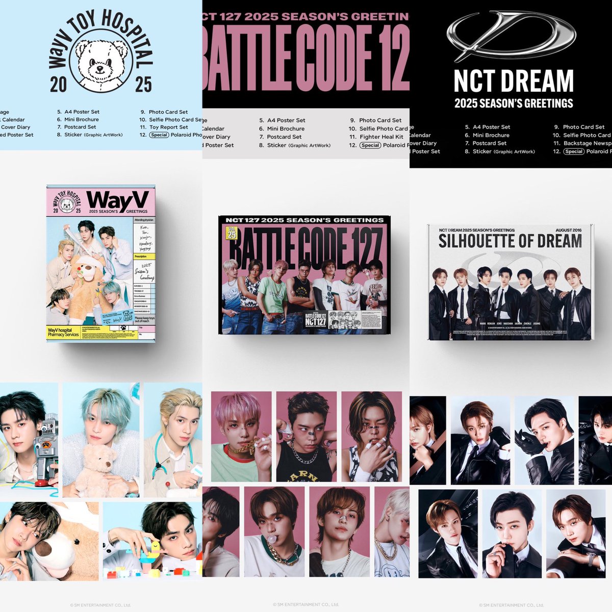 TII_ID's tweet photo. OPEN SHARING PRE-ORDER SEASONS GREETING 2025 SM ENTERTAINMENT

✅ NCT DREAM
✅ NCT 127

🔜 WAYV
🔜 NCT WISH
🔜 AESPA
🔜 RED VELVET https://t.co/ZhKvKElHyo