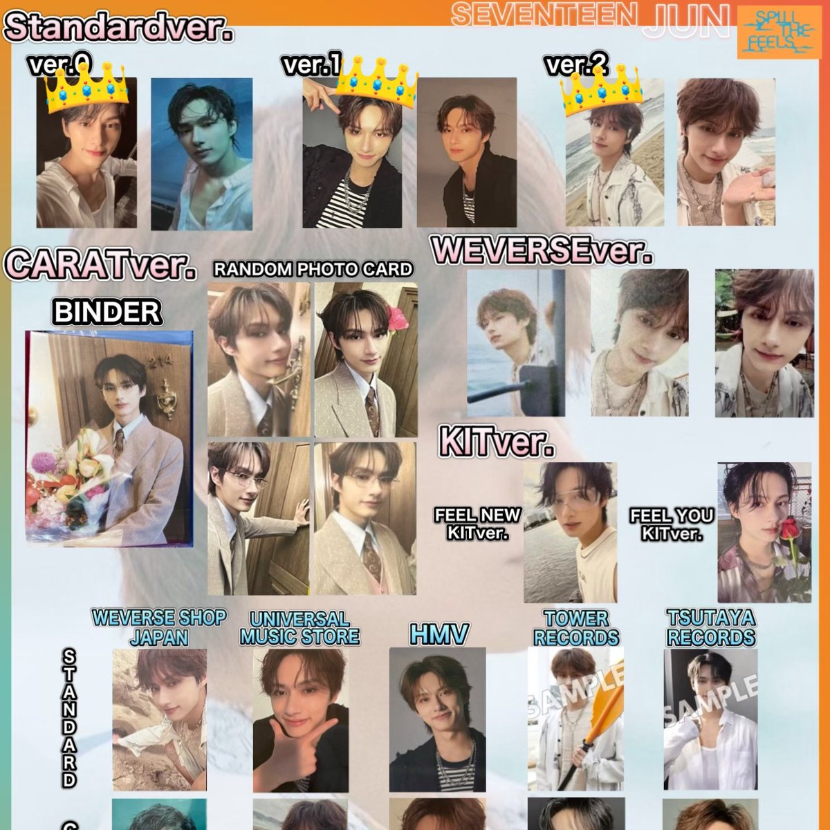 junpippi_610's tweet photo. SEVENTEEN セブチ トレカ 封入 交換  12th Mini Album SPILL THE FEELS 

【譲】ミンギュ🐶、THE8🐸

【求】ジュン 🐱　👑のもの

郵送交換希望です📮
お気軽にお声かけください🌼

#SEVENTEEN交換 https://t.co/li3hak2T0V