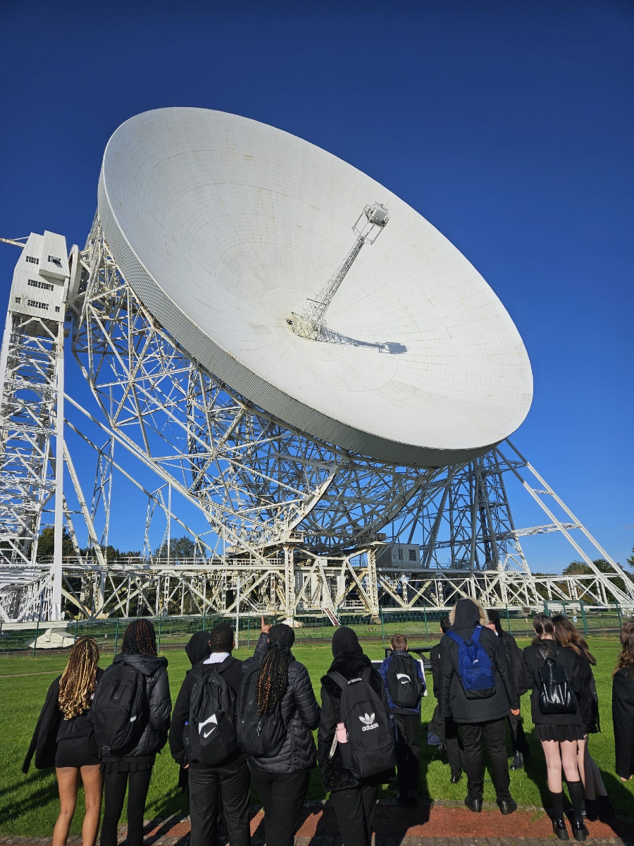 30 of our Year 10 physicists visited Jodrell Bank!

They explored hands-on exhibits, learned about its history and work, and enjoyed the Wonders of Science show—a fantastic way to wrap up Space Week! 🌌🔭 #SpaceWeek #JodrellBank #Year10 #Physics