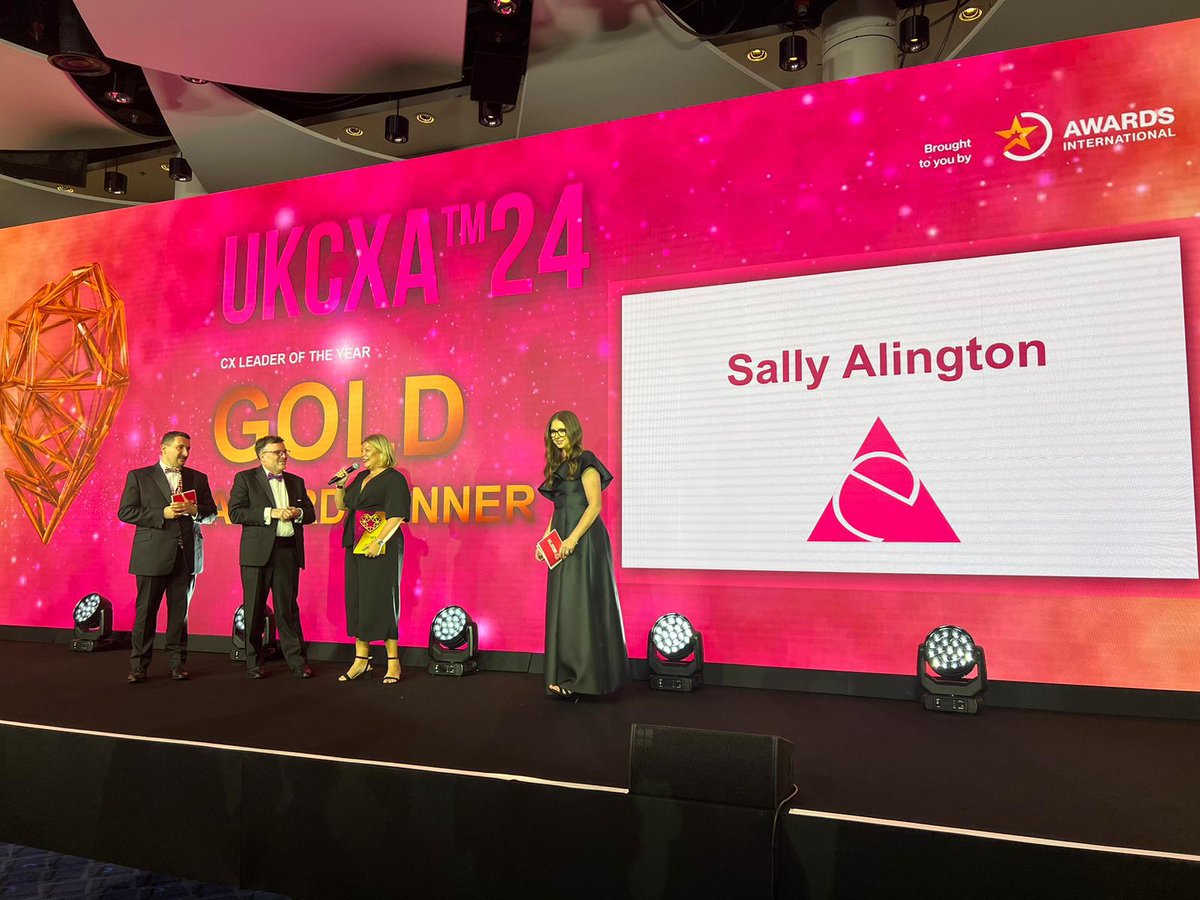 Founder &amp; CEO Sally Alington picking up the UK CX Leader of the Year 2024 at Wembley Stadium last night 🏆#customerexperience #cx #leader #guestexperience #employeeexperience #passengerexperience