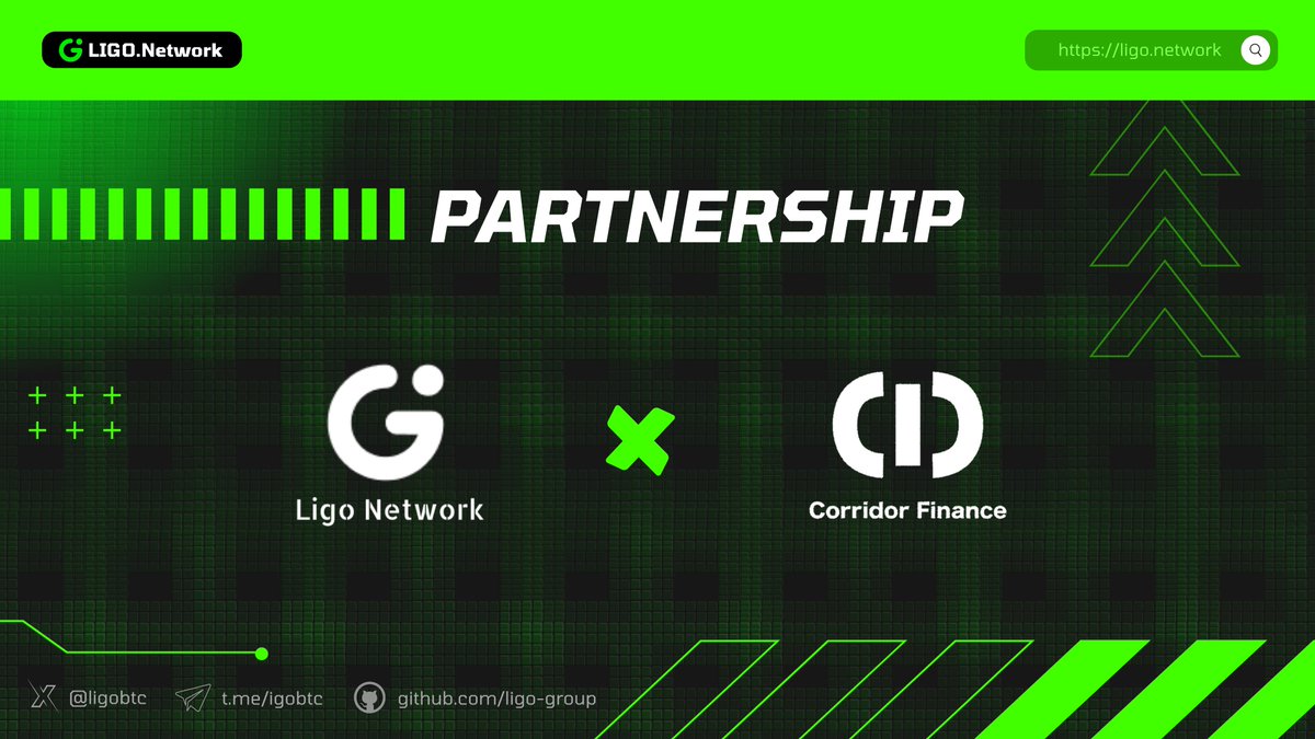 LIGO.Network (@ligobtc) on Twitter photo ๐ย We are thrilled to announce our strategic partnership with <a href="/CorridorFinance/">Corridor Finance ๐</a> 
#CorridorFinanceย aims to enhance the functionality of BRC20 tokens by leveraging DeFi solutions such as swaps, bridges, and farming.
๐คย Stay tuned for more updates ๐
#LIGONetwork #LIGO #AIGO #AI ๐ย We are thrilled to announce our strategic partnership with <a href="/CorridorFinance/">Corridor Finance ๐</a> 
#CorridorFinanceย aims to enhance the functionality of BRC20 tokens by leveraging DeFi solutions such as swaps, bridges, and farming.
๐คย Stay tuned for more updates ๐
#LIGONetwork #LIGO #AIGO #AI