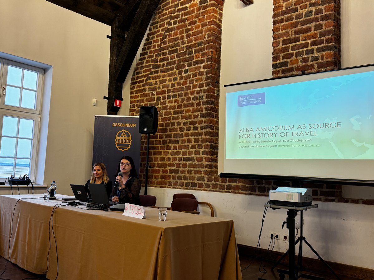 Day 2 kicks off with Session 5: Travel as a Social Practice (10:00-11:40). First up, Kateřina Dolejší, Zdeněk Hojda, and Eva Chodějovská explore how Alba amicorum serve as valuable sources for the history of travel. #TEM2024