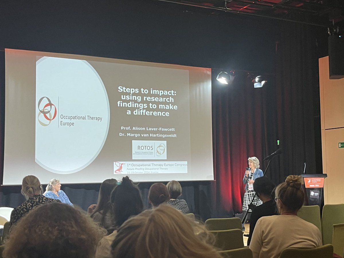 Day 2: fantastic workshop with @profalisonlaver on steps to impact and how we use research findings to make a difference.
Thankyou for sharing your expertise. #OTEurope2024 <a href="/_ROTOS_/">ROTOS</a>