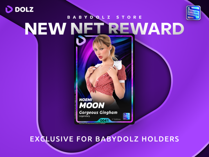 Dolz_official's tweet photo. NEW NFT REWARD | NOEMI MOON

Exclusive for $DOLZ NFT collectors.
🗓️ Release this Tuesday, October 22 at 3 PM UTC.

• Supply: 800 NFTs
• Max. per wallet: 1 Legendary | 2 Epic | 10 Rare | 15 Limited

First come, first served.
Be on time to snipe the rarest #1 Legendary, Epic & Rare #NFTs and earn more BabyDOLZ rewards.