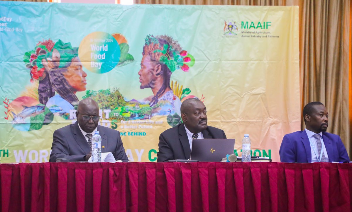 FAOUganda's tweet photo. Today, we wrap up #WorldFoodDay celebrations with a high-level Policy Dialogue on the state of food &amp; nutrition in #Uganda.

Stakeholders will discuss the food security outlook, review policy efforts on the #RightToFood, and commit to fast-tracking solutions for a healthier🇺🇬. https://t.co/q6o4SWHD8j