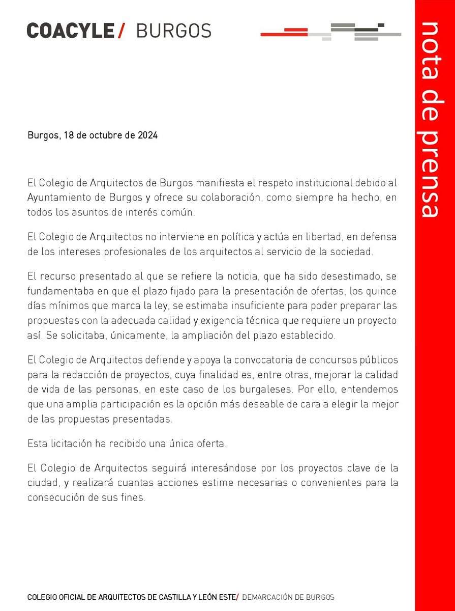 Nota de prensa <a href="/COABurgos/">COABurgos</a>: coaburgos.com/prensa/nota-de…